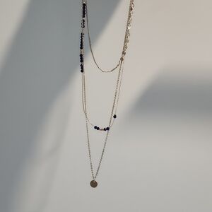 Elegant Gold and Blue Layered Necklace